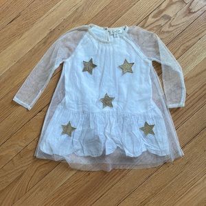 Jessica Simpson Toddler Girls Glitter Mesh Star Dress